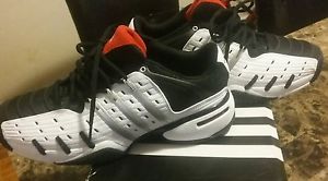 Adidas men's tennis shoe barricade v classic size 12 black/white/red and silver