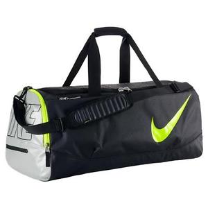 NIKE Tennis Court Tech Duffle Bag Black & Metallic Silver (Hard to find Color)