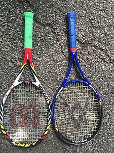 2 tennis racquets Volkl Tour 6 4 1/4G. Wilson BLX Envy 4 1/4G Both Strung