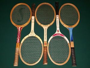 Lot 5 vintage wood tennis rackets raquets Decoration Wilson Deluxe Spaulding