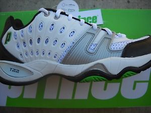 Prince T22 Men's Tennis Shoes - Size 7.5 - Brand New - White/Black/Green