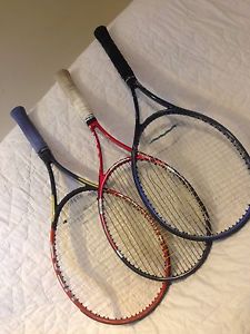 LOT 3 HEAD TENNIS RACQUETS PRESTIGE MID I. RADICAL EXTREME XL TOUR TWIN TUBE
