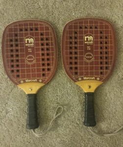 Vintage MARCRAFT Paddleball Model PT-90 Paddle Tennis Lot Set of 2