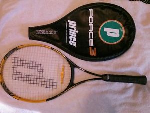 PRINCE FORCE 3 AZTEK OVERSIZE TENNIS RACQUET &CASE 4-1/4" 4 GRIP FUSIONLITE