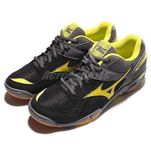 Mizuno Wave Twister 4 IV Black Yellow Grey Mens Badminton Volleyball V1GA15-7043
