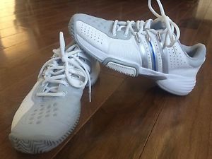 Men's Adidas Tennis Shoes Adituff Size 9 White Blue Silver
