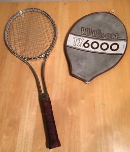 Vintage Wilson TX6000 Tennis Racket 4 1/4 Inch Grip Light Head Cover Made in USA