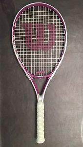 Wilson Hope Tennis Racquet 4 3/8 L3 Women's Pink Purple Breast Cancer with Case