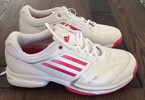 Adidas White and Pink Women's Tennis Shoe - Size 8.5