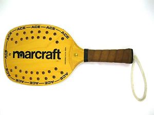 Vintage Marcraft ACE Racquet Paddle Ball 1970's Endorsed U.S Pb ASS'N Excellent