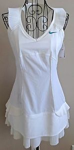 Nike Sphere Fit Dry Tennis Dress Sleveless Shelf Bra Pleated Ruffled XS NWT