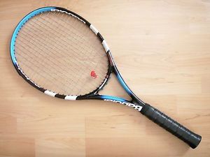 BABOLAT PURE DRIVE TEAM WOOFER MP MID PLUS STRUNG TENNIS RACQUET 4-5/8 NEW GRIP