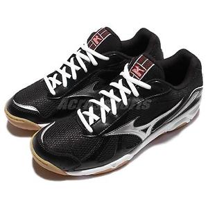 Mizuno Cyclone Power Black Silver Mens Volleyball Badminton Shoes V1GA15-8050
