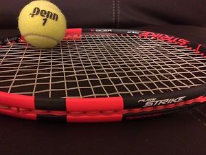 BABOLAT Tennis Racquet Racket PURE STRIKE TOUR 4 3/8 New Strings NXT 16-Gauge