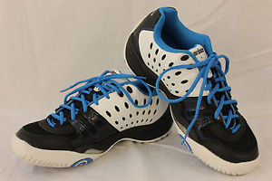 PRINCE Size 8 Men’s T22 Black/White/ Blue Tennis Shoes