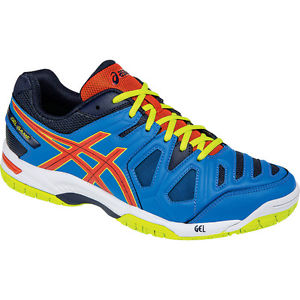 Asics Gel-Game 5 Mens Tennis Shoe E506Y.0190 Methl Blue-Orange-Lime
