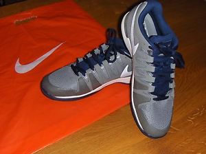 Men's Nike Vapor 9.5 Tour Tennis Shoes Size 10.5 Grey/Navy