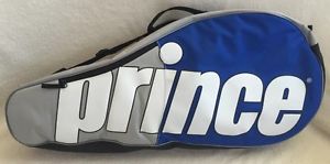 Prince Ozone Player Bag Triple Tennis Shoulder Racket Holder Silver Blue New