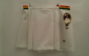 Chris Evert Actionwear White Tennis Skirt New w/tags 100% Polyester Size 14