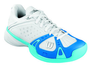 WILSON RUSH PRO - womens tennis shoes sneakers - WHITE/BLUE - Reg $130