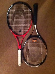 2 Head Tennis Rackets Ti. Radical Elite Titanium & Tour Pro Titanium Racquets