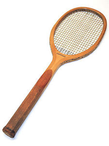 1910's AJ REACH "NEWPORT" Antique TENNIS RACKET Racquet w/ Double Strung Center