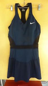 NIKE DRI-FIT NAVY BLUE & BLACK RACERBACK TENNIS DRESS    SZ. M    NWOT