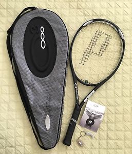 PRINCE O3 SILVER OS 118SQ" GRAPHITE TENNIS RACKET MINT W/CASE NEW 4 3/8 GRIP