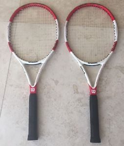 LOT OF TWO ( 2 )WILSON TENNIS RACKET SIX ONE 95S GRIP 4 1/2"