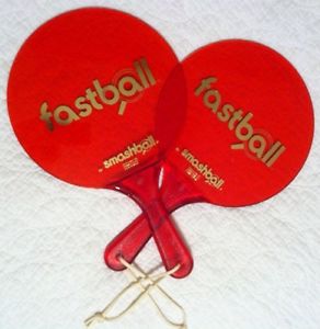 SMASHBALL / FASTBALL 2 Paddle Set Kadima RARE Red Plexiglass Smash Ball Israel