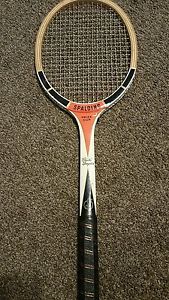 Vintage spalding "poncho Gonzales" prize cup wooden tennis racket 1970s  27"