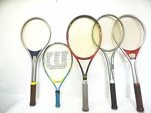Mixed Vintage Lot Used Head 8104 Wilson Tennis Racquetball O.P.S. Rackets