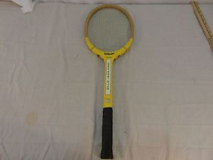 VINTAGE 1970's WILSON BILLIE JEAN KING YELLOW TENNIS RACQUET BELGIUM 31639