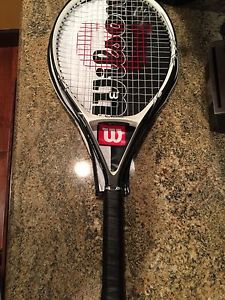 Wilson Black Whisper Hybrid Tennis Racket (White And Black, 4 3/8)