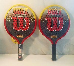 SET OF 2 WILSON TRUE GIT VOLT PLATFORM TENNIS PADDLEBALL 4"RACQUET READ