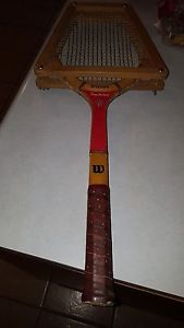 VINTAGE Wilson Tony Trabert Monogram Wood Tennis Racquet and Wood Press Speed Fl