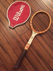 VINTAGE JACK KRAMER AUTOGRAPH WOOD TENNIS RACQUET With Cover Collectible Ace <3