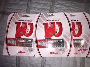 Wilson Profile Premium 16-Gauge 1.30mm Tennis String NEW    NATURAL 3 SETS
