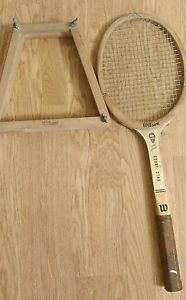 Vintage Wilson Jack Kramer Court Star Wooden Tennis Racket with Matching Press