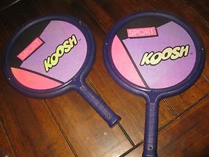 Vintage Set Of 2 Koosh Ball Paddle Purple Racquets 90s Nerf Toy Rackets Oddzon