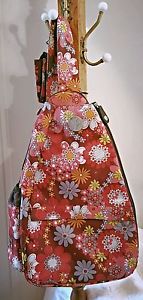 LIFE IS TENNIS Cross Body Floral Shoulder Back Pack Messenger Bag for Raquet