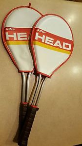 Pair of AMF Head Tennis Rackets Professional Aluminum Vintage 4 1/4 Grip Covers