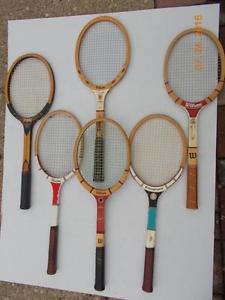 VINTAGE SET OF WOOD TENNIS RACQUETS - TAD, WILSON, PENNSYLVANIA- STAN SMITH