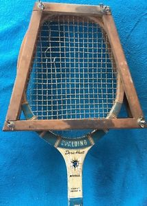 Vtg DORIS HART SPAULDING TENNIS RACKET Signature Model Fibre Weld Throat W/Brack