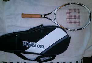 Wilson US Open Adult Tennis Racquet 4-3/8" Grip Black/White/Yellow