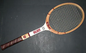 Vintage WILSON Wood Tennis Racquet JIMMY CONNORS Select NEVER USED & Cover 4 1/2