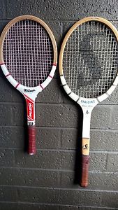 Wilson Junior GLM21 3 7/8" & Spalding Autograph Doris Hart Vintage Rackets
