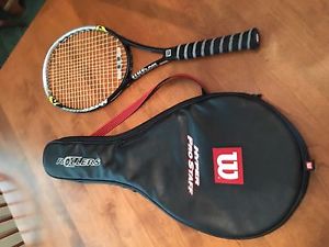Wilson Hyper Carbon Pro Staff 7.6 Rollers 4 3/8 Tennis Racquet & Bag EUC