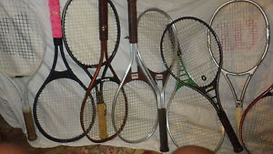 Vintage Metal Tennis Racquets, Lot Of 10 Vintage Condition Various Makers As Pic