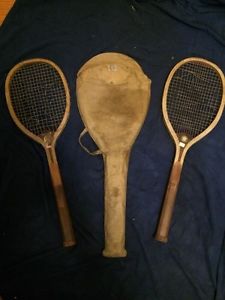 Vintage Spalding And Tether Tennis Rackets W Carrying Case